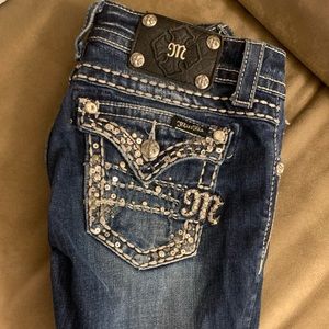 Sequin bedazzled Miss Me Skinny Jeans